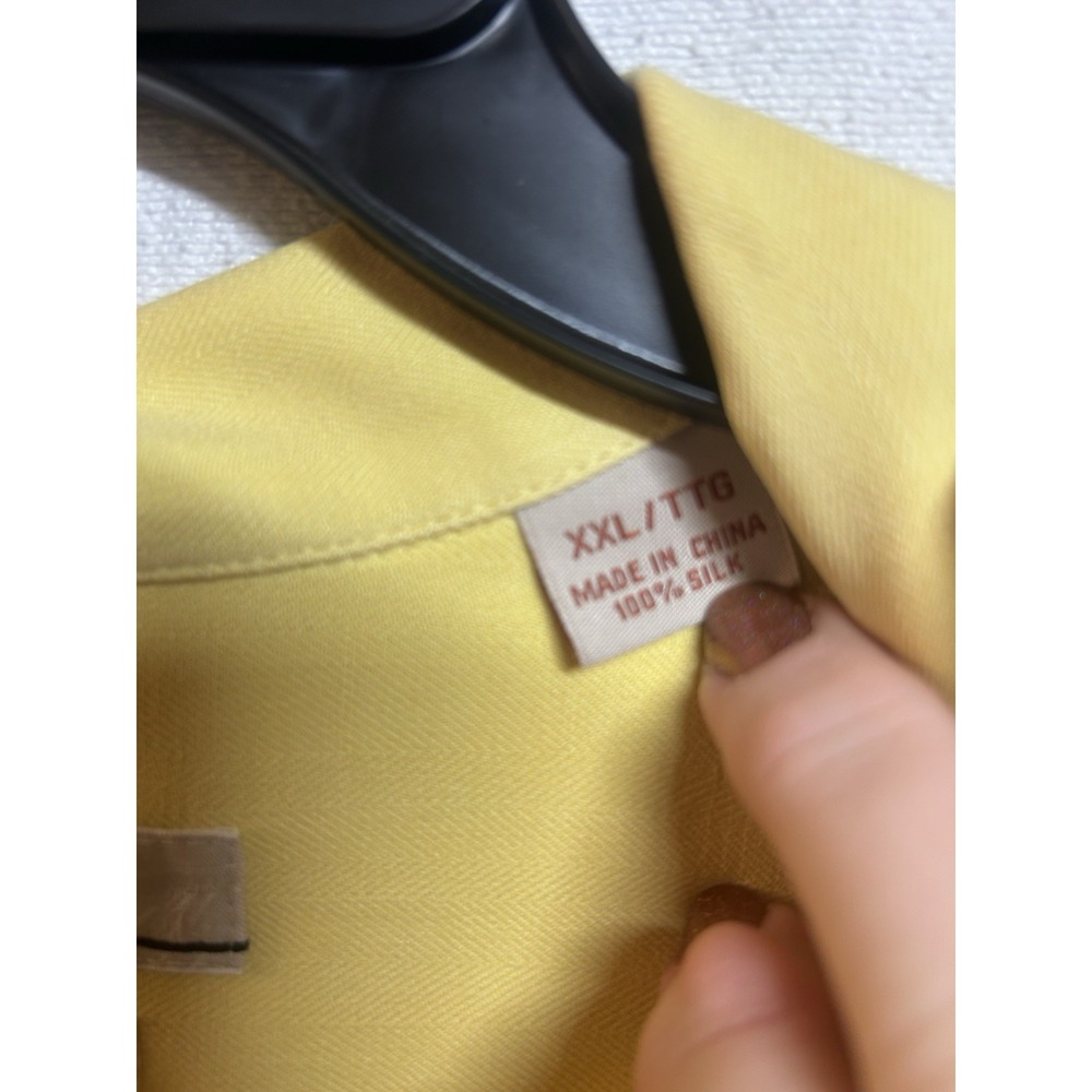 Tommy Bahama Men's Yellow Short Sleeve Button-Up Shirt, Size XXL, 100% Silk - Picture 4 of 5